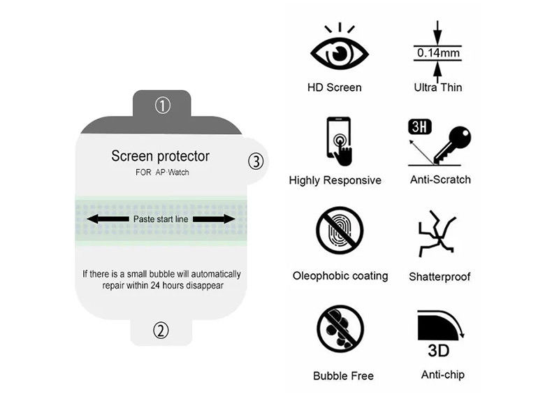 TPU Iwatch Screen Guard Protector Film For Apple Iwatch 38mm 40mm 42mm 44mm